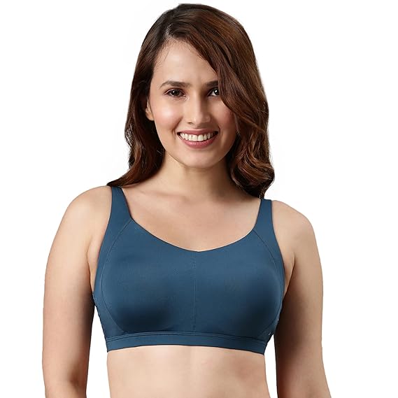 Enamor Side Shaper Panel Women's Everyday Fashion Bralette – Broad Sweetheart Neckline, Padded, Wirefree, Full Coverage F111